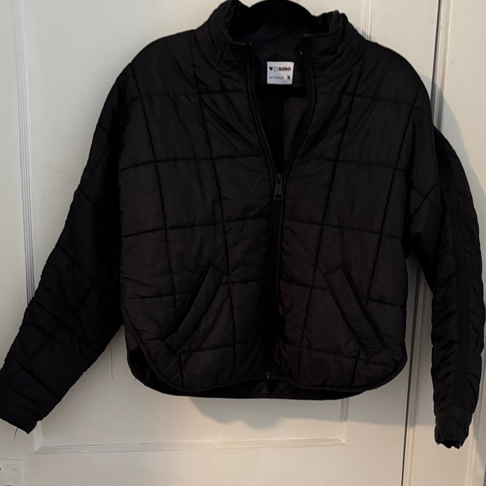 Ci Sono Black Puffer Outerwear Jacket Size M